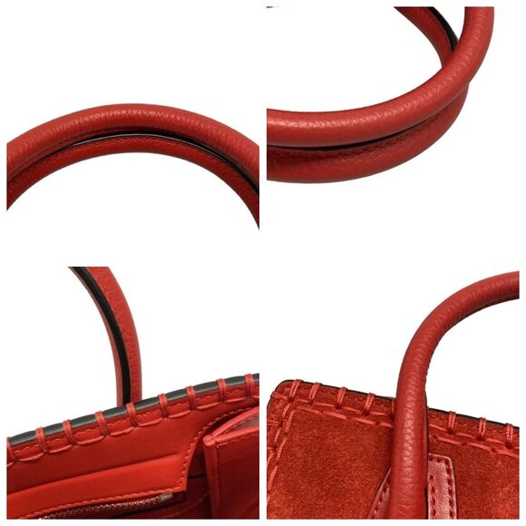 CHRISTIAN LOUBOUTIN Paloma S Mini - Red Leather Suede Handbag 616-042325 - Picture 7 of 15